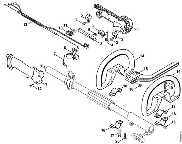 KombiMotoren (KM) KM 85 R Handgriff der Marke Stihl