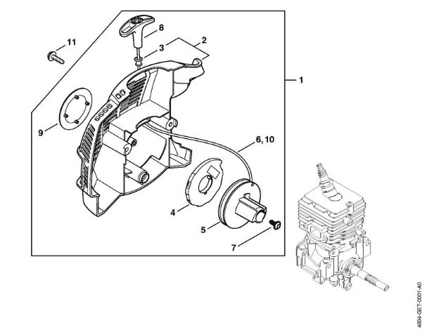 MultiMotoren (MM) MM 56 Anwerfvorrichtung der Marke Stihl