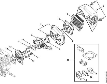 MultiMotoren (MM) MM 56 Luftfilter, Zwischenflansch der Marke Stihl