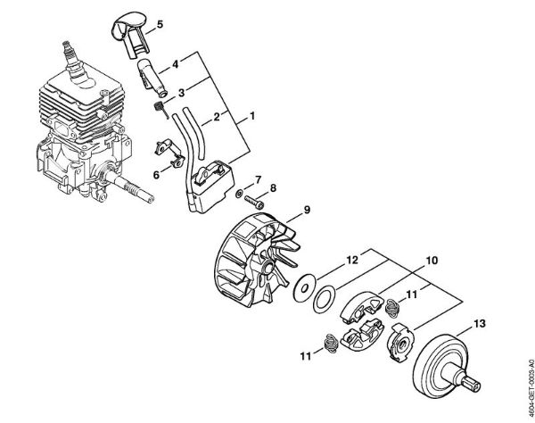 MultiMotoren (MM) MM 56 Zündanlage, Kupplung der Marke Stihl