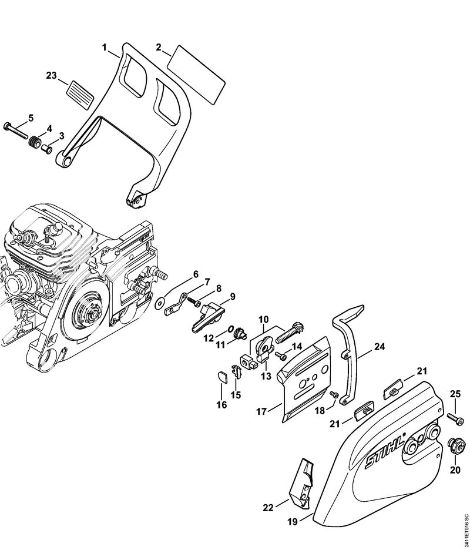 GS 461 GS 461 Handschutz, Kettenraddeckel der Marke Stihl