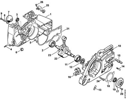 GS 461 GS 461 Kurbelgehäuse, Kurbelwelle der Marke Stihl