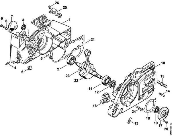 GS 461 GS 461 Kurbelgehäuse, Kurbelwelle der Marke Stihl