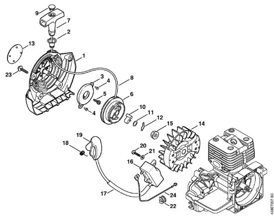 BT 121 BT 121 Anwerfvorrichtung, Zündanlage der Marke Stihl
