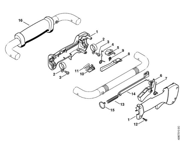 BT 121 BT 121-Z Bedienungsgriff der Marke Stihl