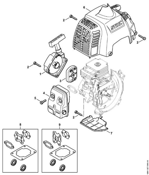 BT 230 BT 230 Anwerfvorrichtung, Schalldämpfer der Marke Stihl
