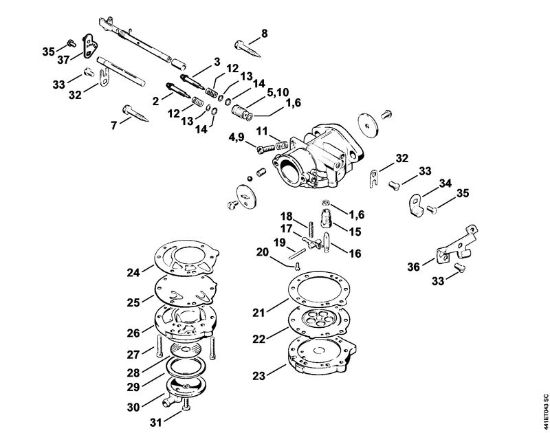 BT 360 BT 360 Vergaser LA-S168, LA-S221 der Marke Stihl