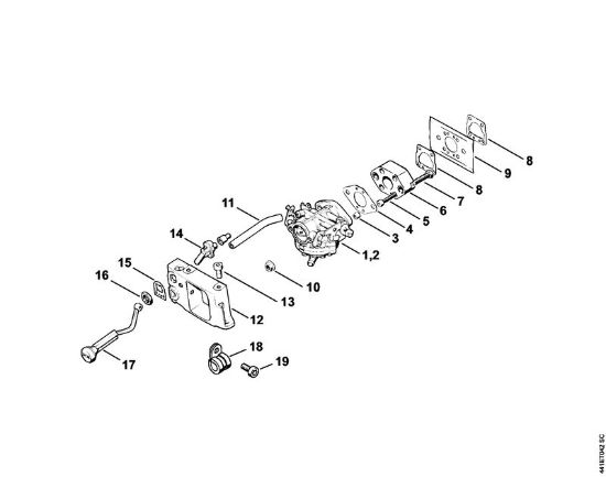 BT 360 BT 360 Vergaser, Adapter der Marke Stihl