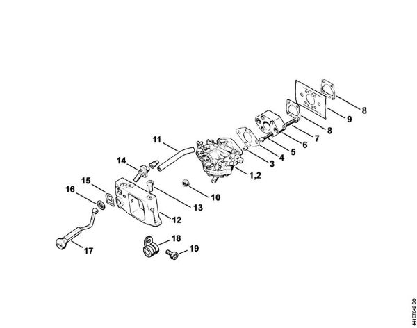 BT 360 BT 360 Vergaser, Adapter der Marke Stihl