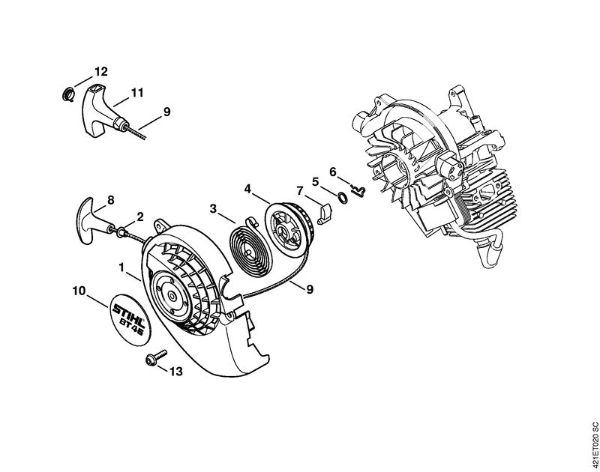 BT 45 BT 45-Z Anwerfvorrichtung der Marke Stihl