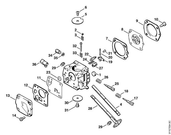 P 835, P 840 P 835 Vergaser HS-271 der Marke Stihl