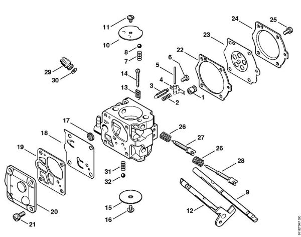 P 835, P 840 P 835 Vergaser WJ-113 der Marke Stihl