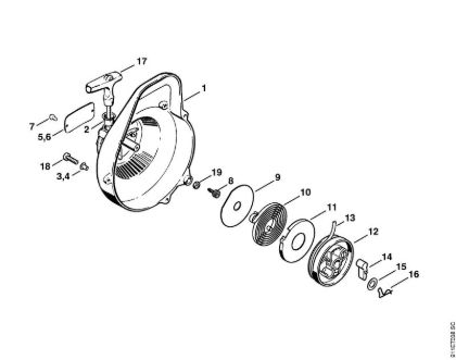 P 835, P 840 P 840 Anwerfvorrichtung der Marke Stihl