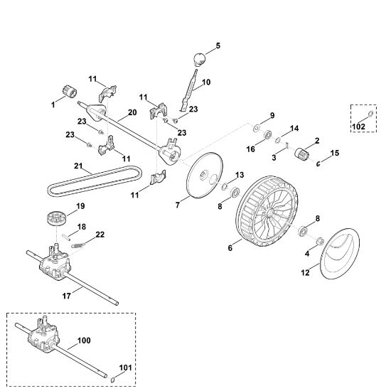 Bild von D - Vorderachse, Getriebe MB 2.2 RT