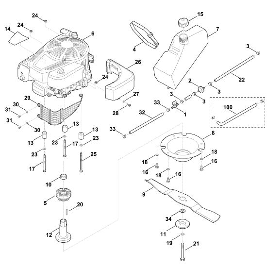 Bild von D - Motor, Tank, Messer MB 6.1 RV