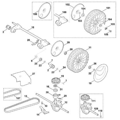 Bild von E - Hinterachse, Getriebe MB 650.0 VQ
