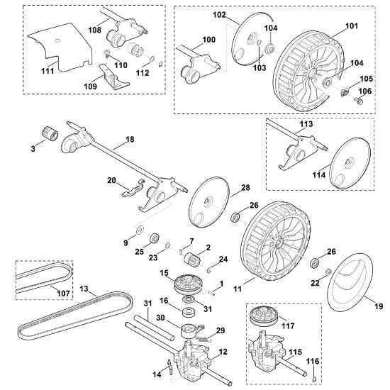 Bild von E - Hinterachse, Getriebe MB 650.0 VS