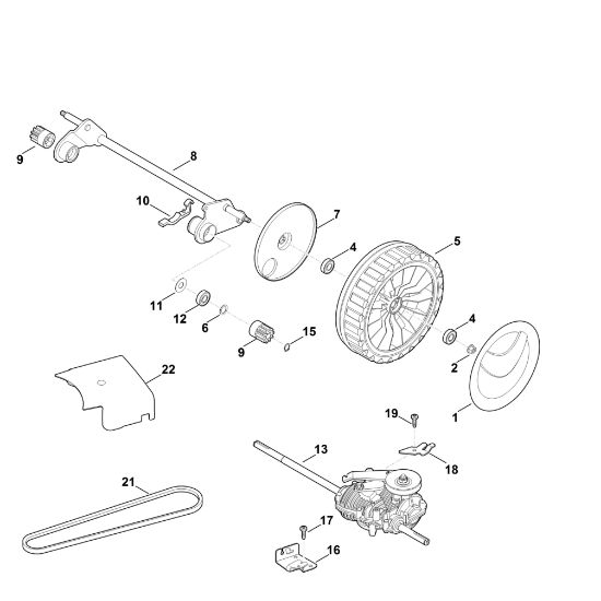 Bild von F - Hinterachse, Antrieb MB 655.0 GS