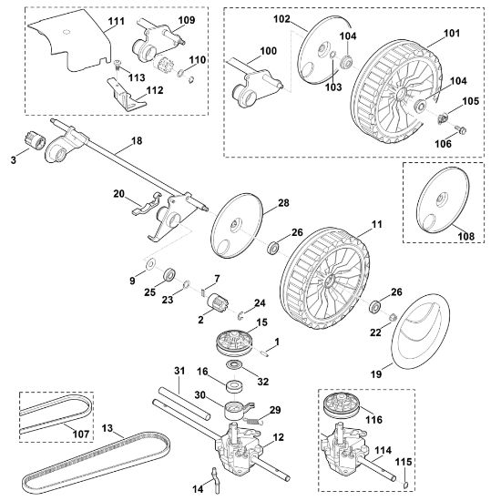 Bild von E - Hinterachse, Getriebe MB 655.1 V