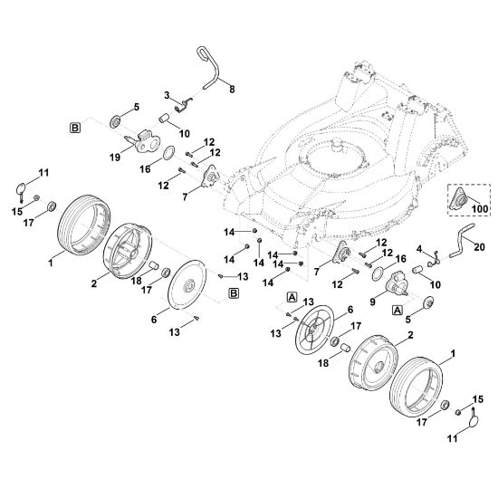 Bild von D - Höhenverstellung vorne, Vorderrad MB 756.0 YC