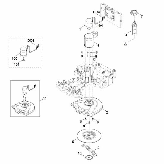 Bild von D - Mähwerk, Höhenverstellung MI 422.1 PC