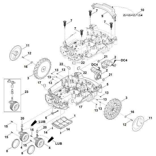 Bild von C - Gehäuseunterteil, Fahrwerk MI 632.1 PC