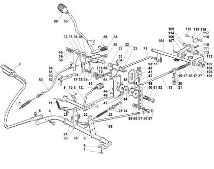 Bild von D - Bremse und Schalthebel MR 385