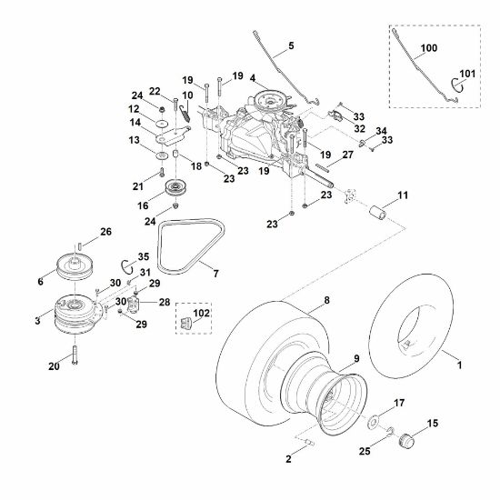 Bild von H - Getriebe, Hinterrad MR 4082.1