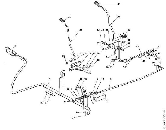 MT MT 545 D - Bremse und Schalthebel der Marke Viking