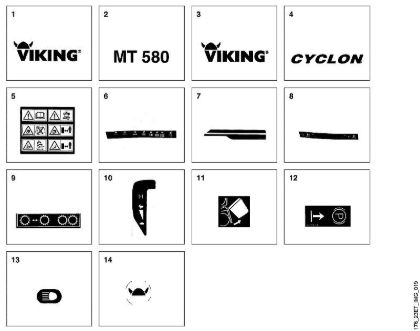 MT MT 580 O - Aufkleber der Marke Viking