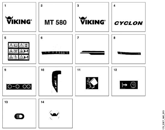 MT MT 580 O - Aufkleber der Marke Viking
