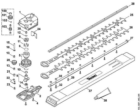 HE HE 600 C - Getriebe, Schneidsystem der Marke Viking