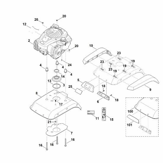 Bild von C - Abdeckung, Motor HB 445.1 R