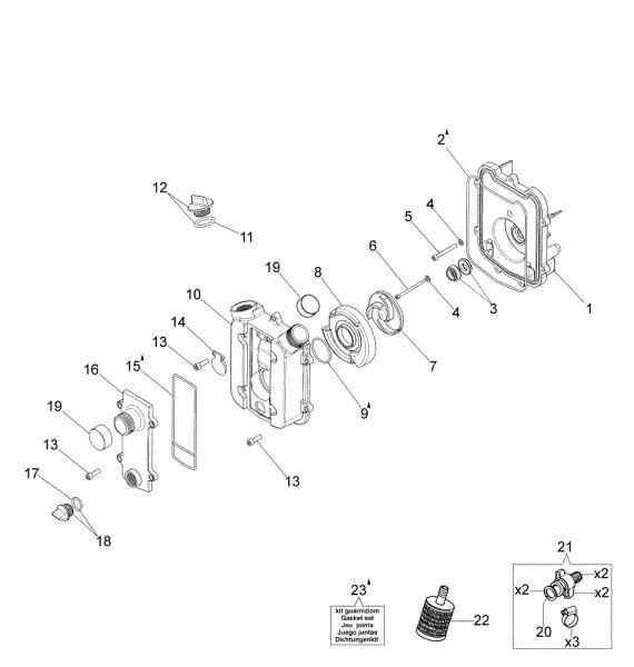 Pump assembly WP 300 (Euro 2) Water pump
