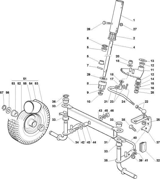 Steering arm OM 63C/6,5V Cat.2010 Garden tractor