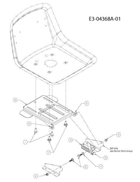 Seat support TORNADO 108/15,5 T Cat.2010 Garden tractor