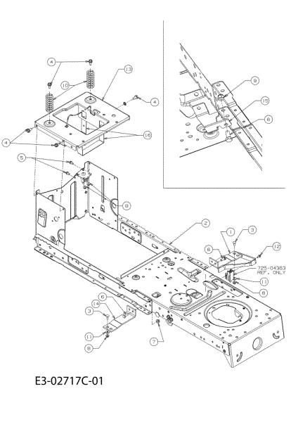 Frame TORNADO 108/15,5 T Cat.2010 Garden tractor
