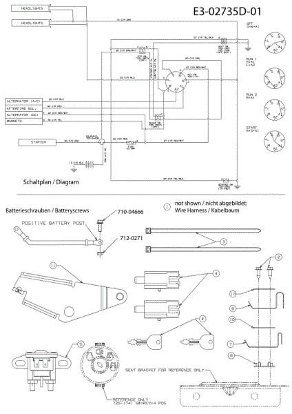 Electric diagram (1/2) TORNADO 108/18,5 H Cat.2010 Garden tractor