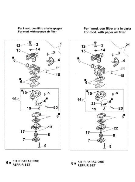 Carburetor 446 BP Brushcutter