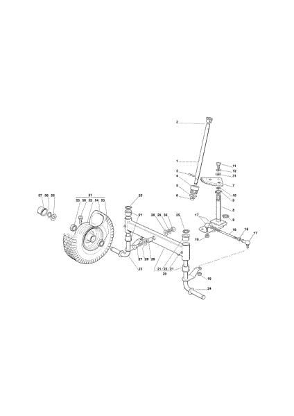 Steering arm OM 72C/12,5KM Cat.2011 Garden tractor