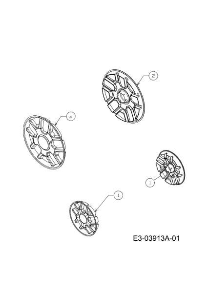 Wheel covers G 55 VBX 4-IN-1 Cat. 2011 Lawnmower