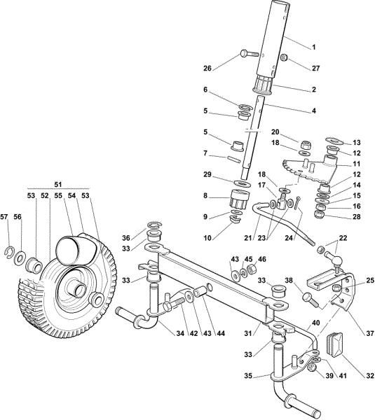 Steering arm OM 63C/6,5V Cat.2011 Garden tractor