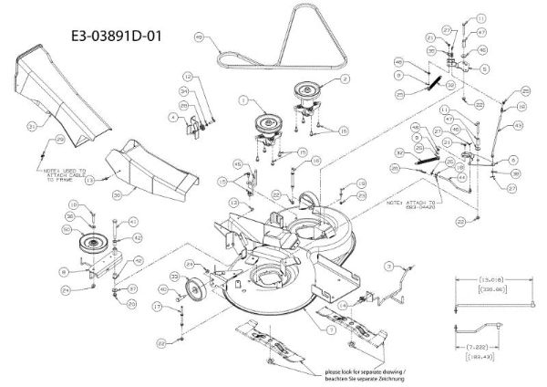 Cutting plate (1) KROSSER 92/13 T Cat.2011 Garden tractor