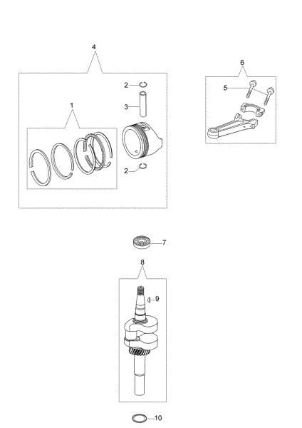 Crankshaft and piston G 48 PK COMFORT (K500) Lawnmower
