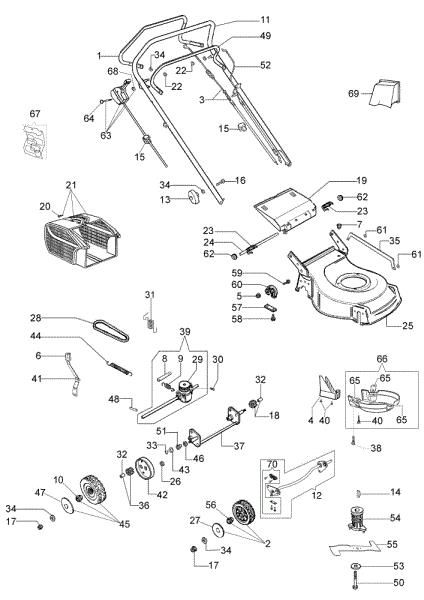 Illustrated parts list G 53 TK (K650) Lawnmower