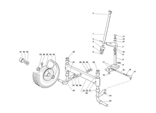 Steering arm OM 72C/13H Cat.2012 Garden tractor