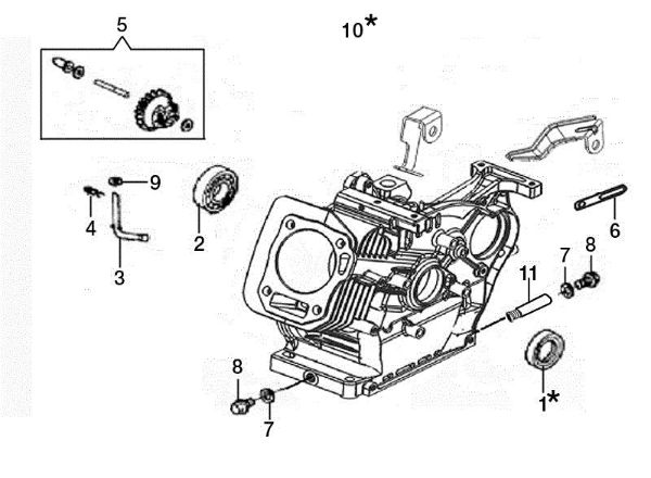 Cylinder and crankcase ARTIK 56 EL Snow blower