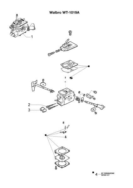 Carburetor WT-1019A HC 265 XP Hedgetrimmer