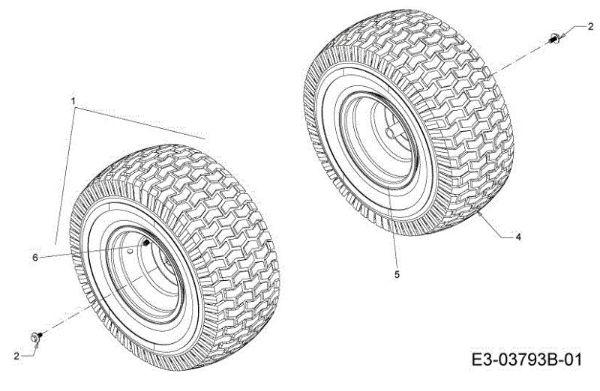 Rear wheels TORNADO 108/18,5 H Cat.2013 Garden tractor