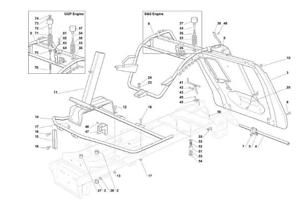 Frame OM 72C/12,5KM Cat.2013 Garden tractor